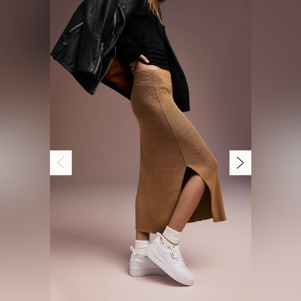 Free People Golden Hour Midi Skirt ✨ Apple Pie Combo Size S | viscose neutral - Picture 10 of 14
